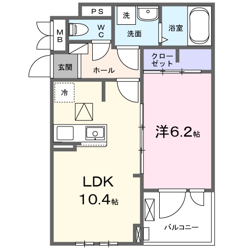 甲賀市水口町水口のアパートの間取り