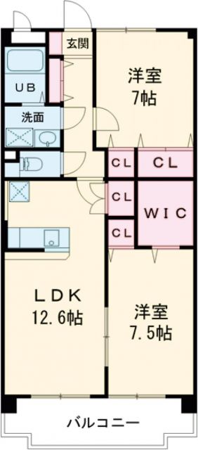 多摩市和田のマンションの間取り