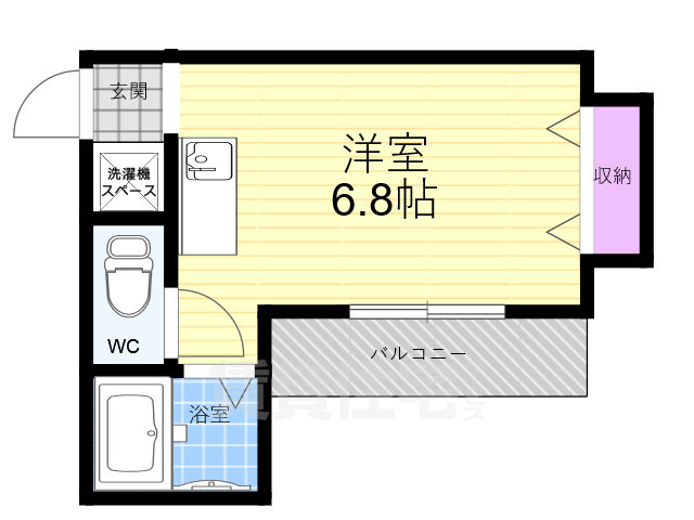 京都市中京区西ノ京職司町のマンションの間取り