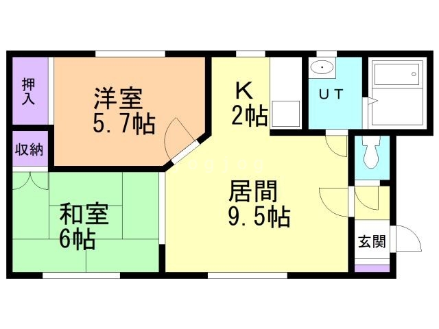 札幌市手稲区星置南のアパートの間取り