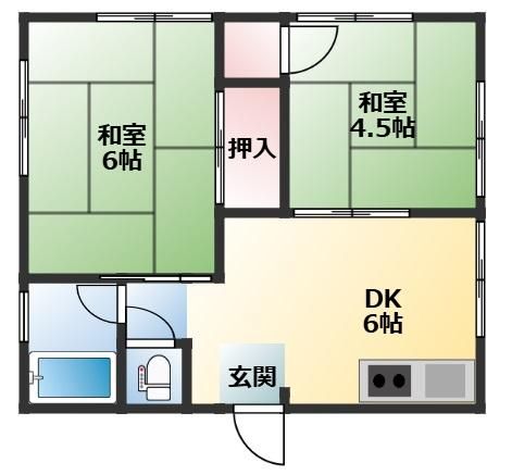 神戸市灘区一王山町のマンションの間取り