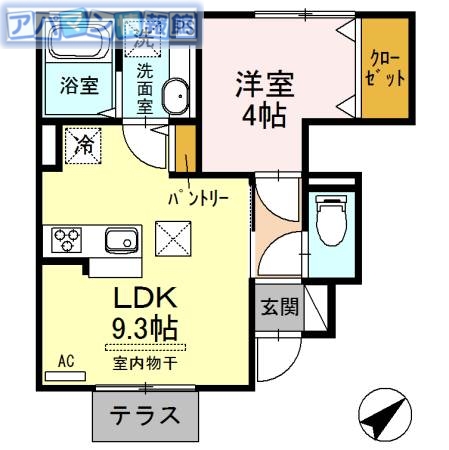 新潟市西区平島のアパートの間取り