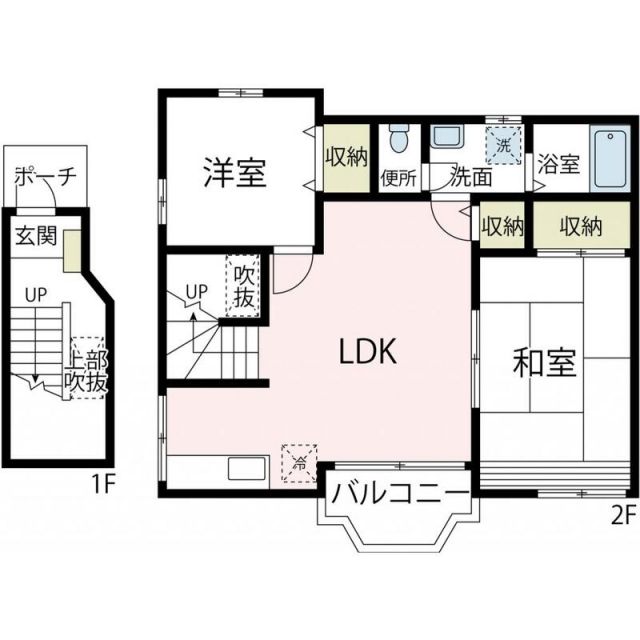 秦野市若松町のアパートの間取り