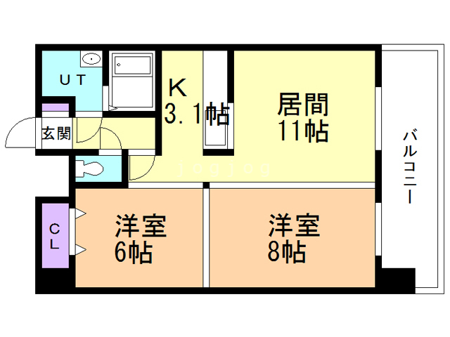 Ｌｅｎｎｏｎ　Ｔｅｒｒａｚａ６－３の間取り