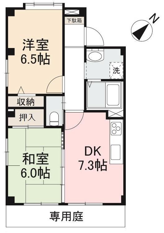 高松市牟礼町原のアパートの間取り