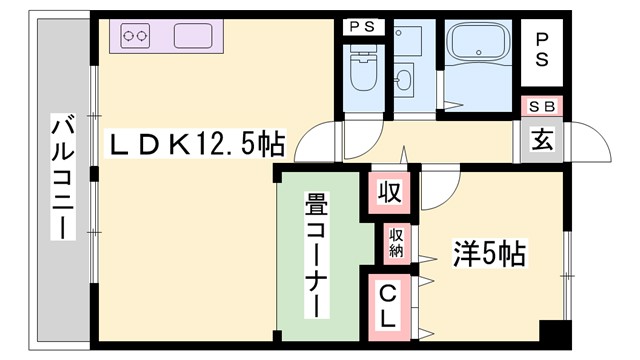 西飾磨ハイツの間取り