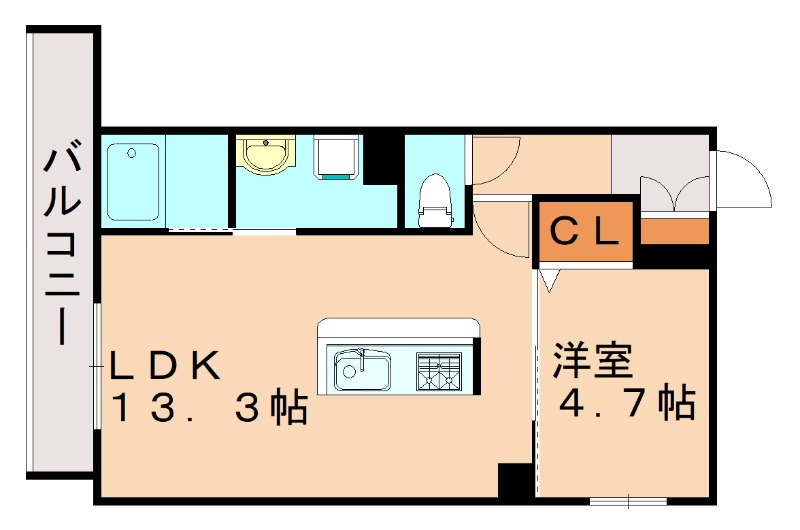 福岡市博多区吉塚のアパートの間取り