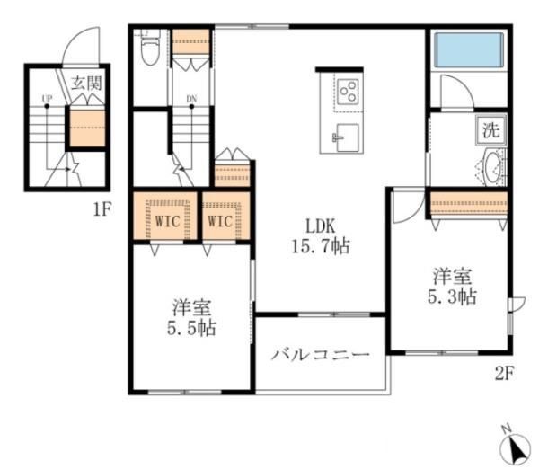 昭島市緑町のマンションの間取り