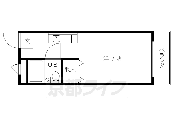 京都市中京区聚楽廻中町のマンションの間取り