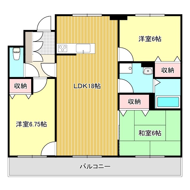 八代市萩原町のマンションの間取り