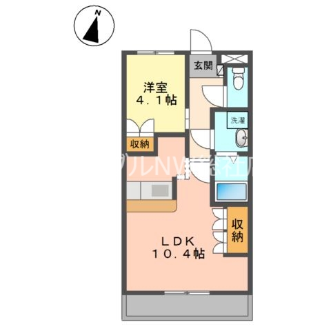 倉敷市真備町川辺のアパートの間取り