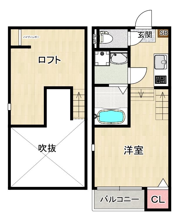 福岡市早良区野芥のアパートの間取り