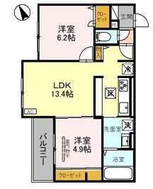 明石市魚住町中尾のアパートの間取り