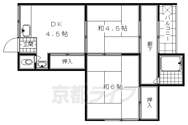 京都市東山区本瓦町のマンションの間取り