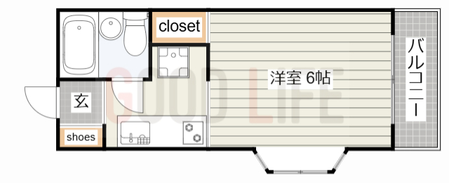 加古川市加古川町北在家のアパートの間取り