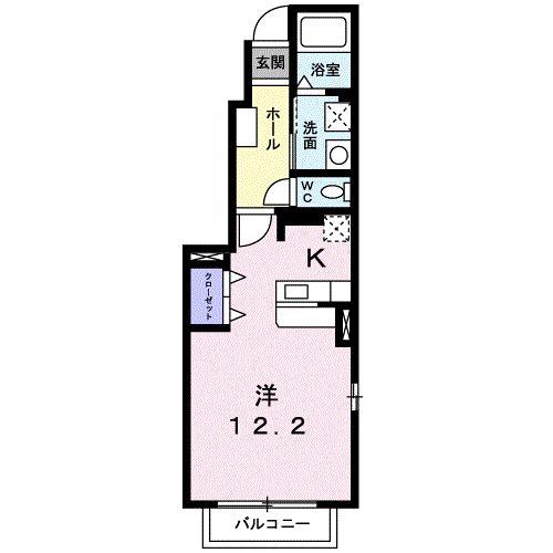 都城市若葉町のアパートの間取り