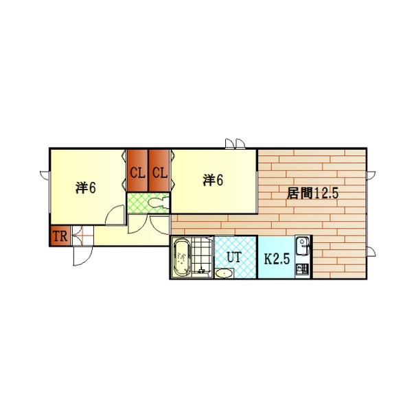 旭川市豊岡十四条のアパートの間取り