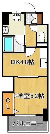 北九州市戸畑区牧山のマンションの間取り