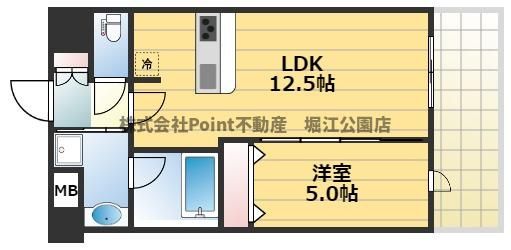 地下鉄谷町線 野江内代駅 徒歩4分 9階建 築8年の間取り写真