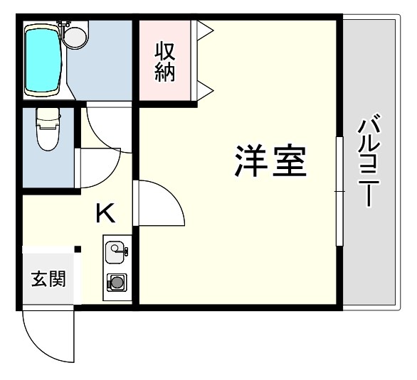 Kマンションムサシの間取り写真