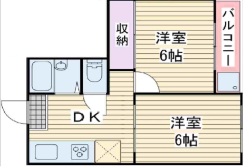 ＪＲ関西本線 平野駅 徒歩8分 5階建 築36年の間取り写真