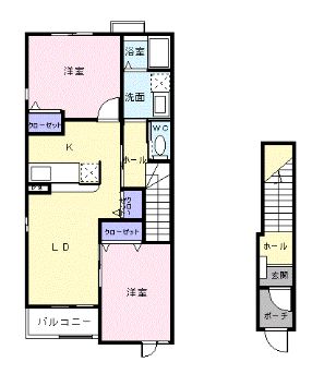 府中市中須町のアパートの間取り