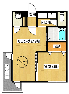 札幌市東区北二十二条東のマンションの間取り