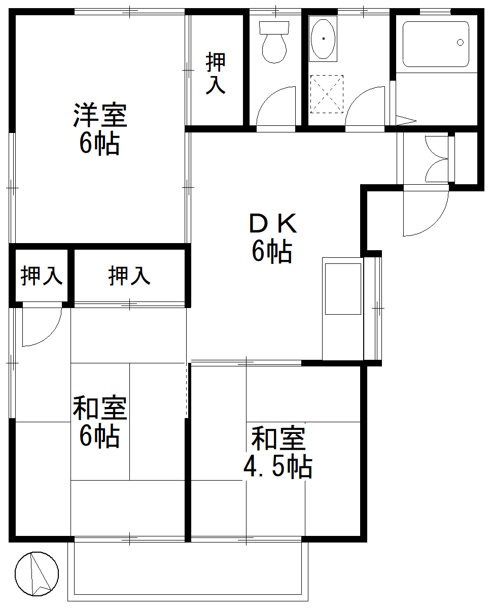 寿ハイツの間取り