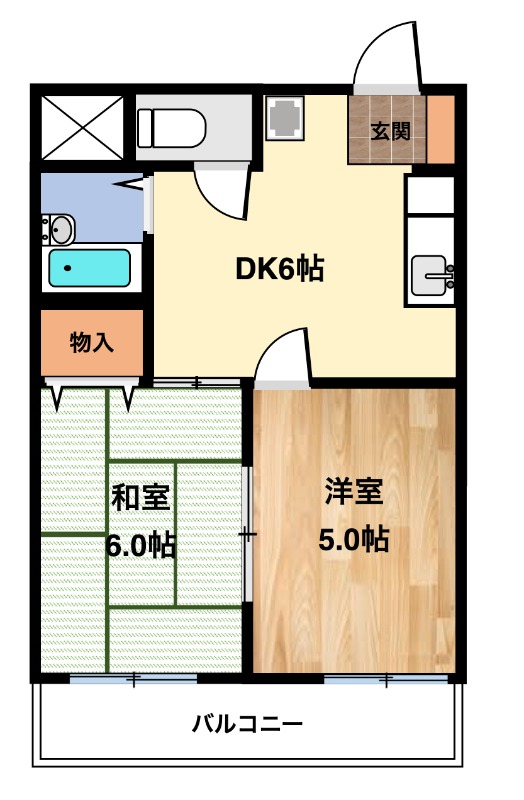 呉市阿賀中央のマンションの間取り