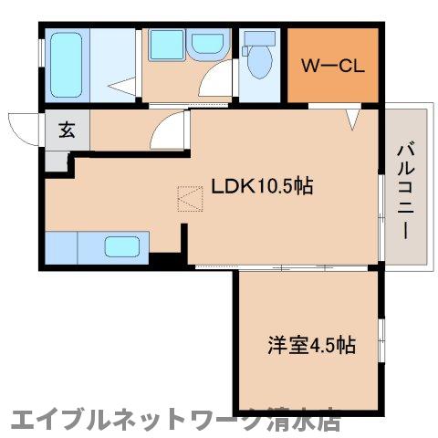 静岡市清水区宮下町のアパートの間取り