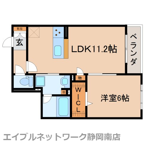 静岡市駿河区中田のマンションの間取り