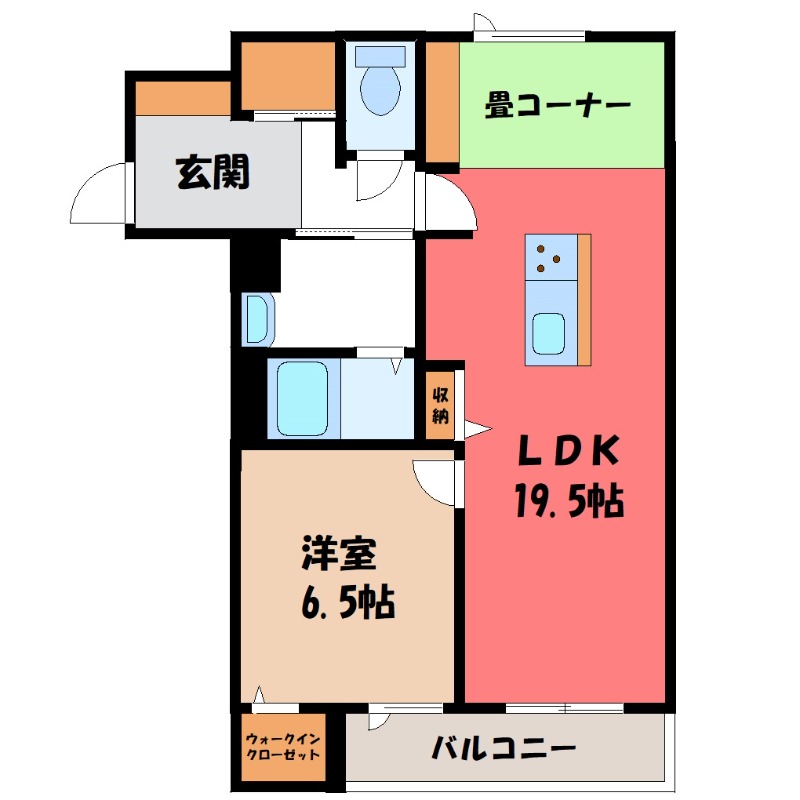 宇都宮市本丸町のマンションの間取り