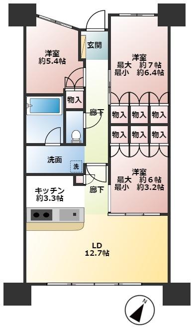 ルネつくばローレルコートの間取り