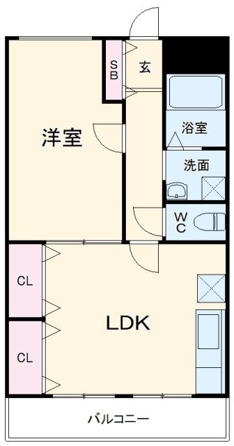 茨木市沢良宜西のマンションの間取り