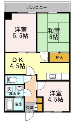 川崎市川崎区藤崎のマンションの間取り