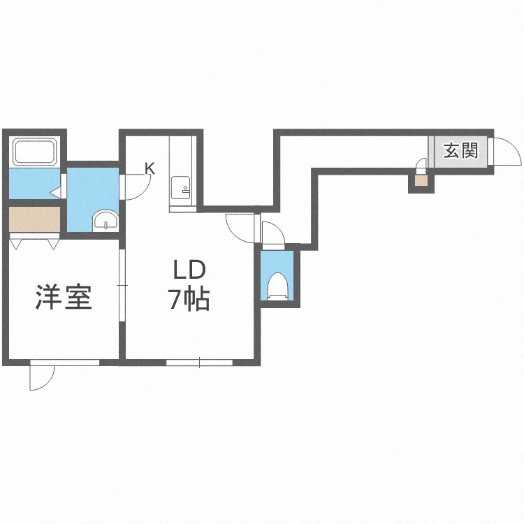 札幌市北区新琴似五条のアパートの間取り