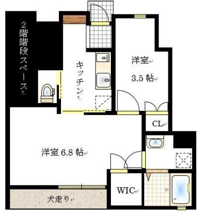 岡山市南区妹尾のアパートの間取り