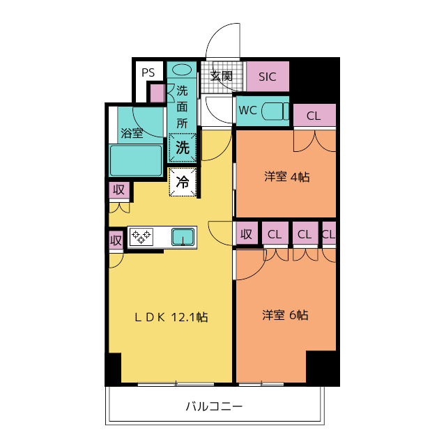 シーズンフラッツ浅草言問通りの間取り