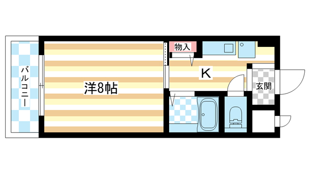 奈良市あやめ池北のマンションの間取り