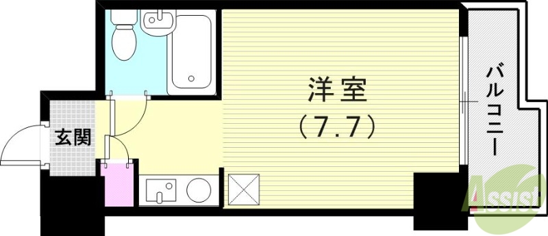 神戸市中央区御幸通のマンションの間取り