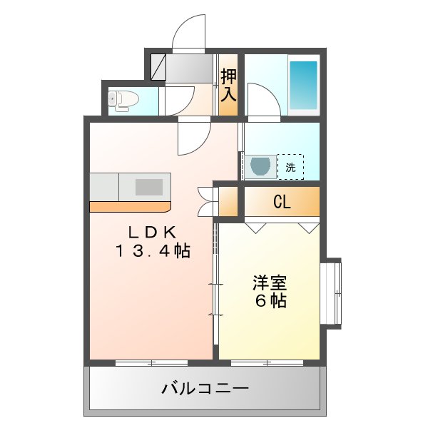 熊本市中央区出水のマンションの間取り