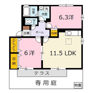 広島市安佐北区亀山のアパートの間取り