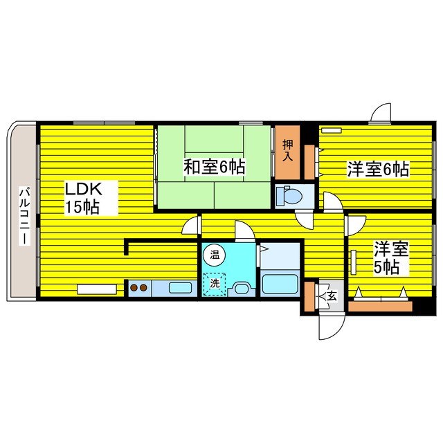 札幌市東区苗穂町のマンションの間取り