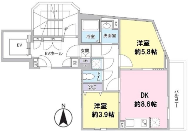 【荒川区荒川のマンションの間取り】