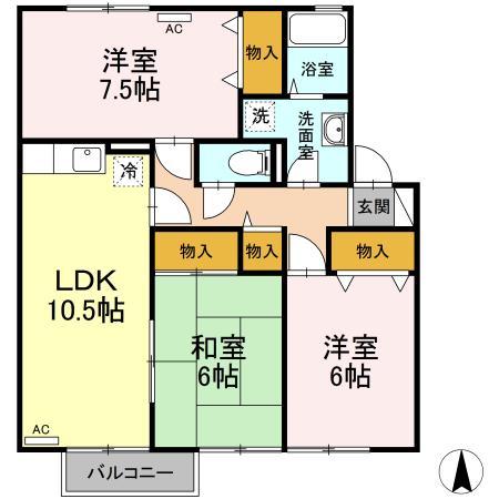 クレールニシヤマIIの間取り