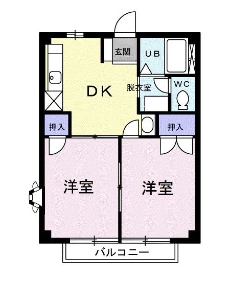 広島市安佐南区八木のアパートの間取り