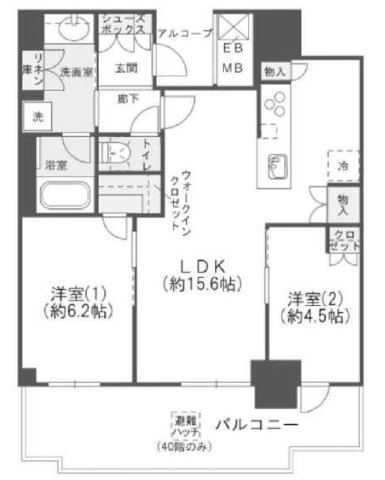 【シエリアタワー大阪堀江の間取り】