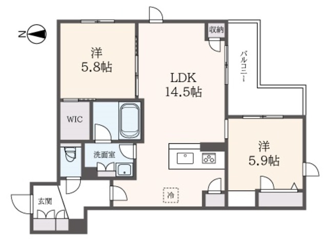 川崎市多摩区堰のマンションの間取り