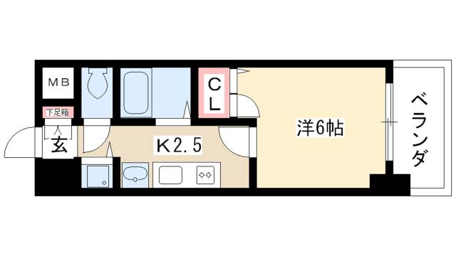 【プレサンス名古屋STATIONビーフレックスの間取り】