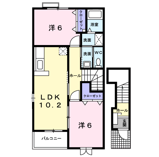 アンソレイエ　IIの間取り